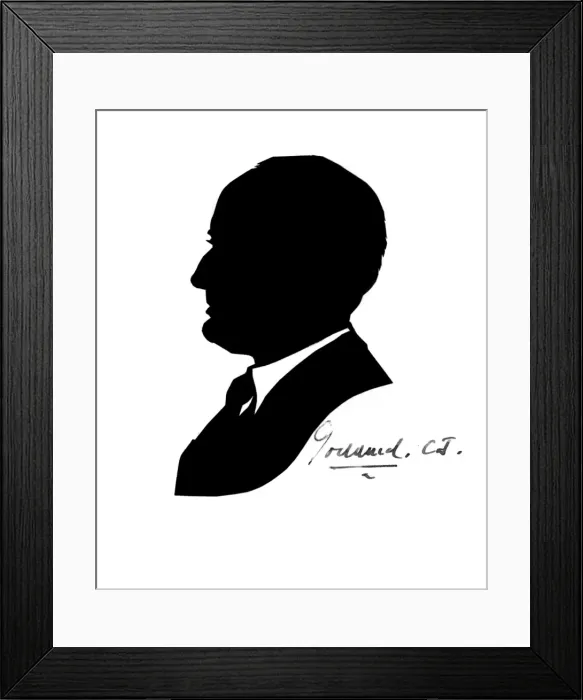 Framed Print : Silhouette portrait of Baron Goddard, Chief Justice Framed Print : Silhouette portrait of Baron Goddard, Chief Justice