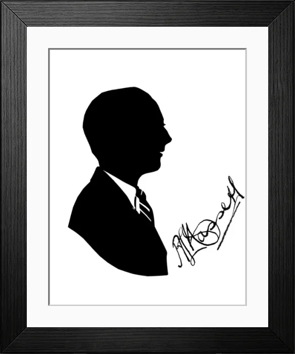 Framed Print : Silhouette portrait of A. L. Hassett, Australian cricketer Framed Print : Silhouette portrait of A. L. Hassett, Australian cricketer