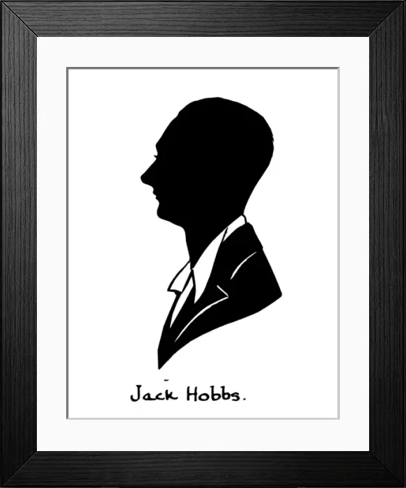 Framed Print : Silhouette portrait of Jack Hobbs, English cricketer Framed Print : Silhouette portrait of Jack Hobbs, English cricketer