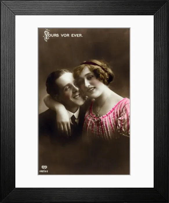 Framed Print : Romantic Postcard Framed Print : Romantic Postcard