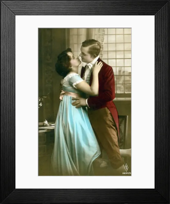 Framed Print : Romantic Postcard Framed Print : Romantic Postcard