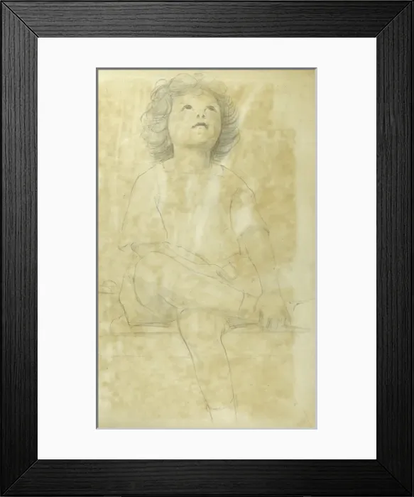 Framed Print : Pencil sketch of girl Framed Print : Pencil sketch of girl