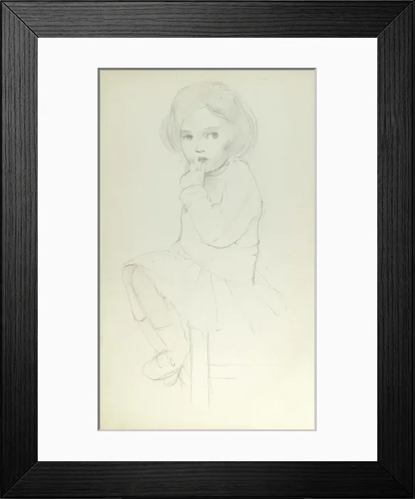 Framed Print : Pencil sketch of girl Framed Print : Pencil sketch of girl