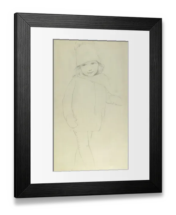 Framed Print : Pencil sketch of little girl Framed Print : Pencil sketch of little girl
