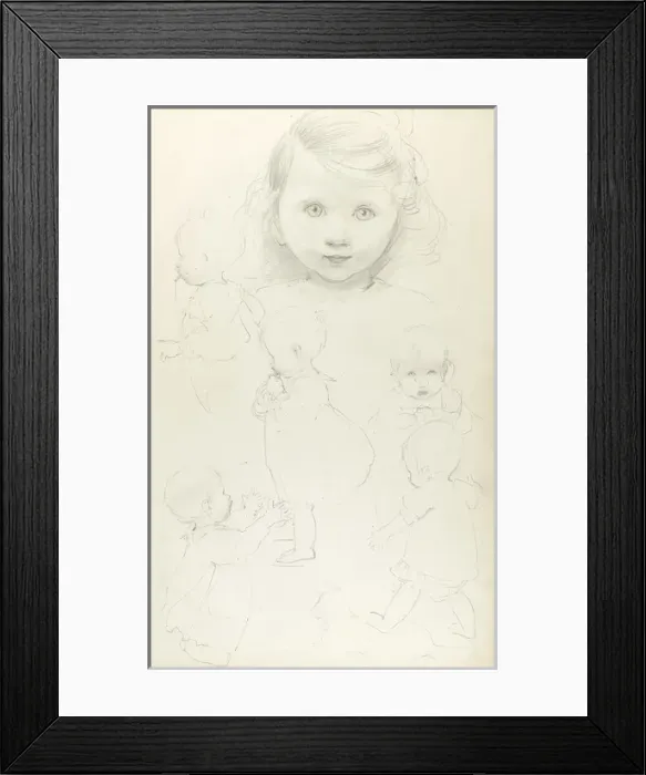 Framed Print : Pencil sketches of children Framed Print : Pencil sketches of children