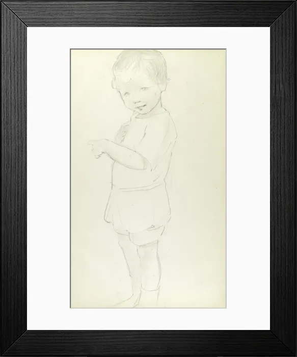 Framed Print : Pencil sketch of little boy Framed Print : Pencil sketch of little boy