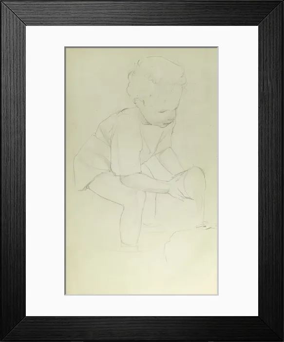 Framed Print : Pencil sketch of little boy Framed Print : Pencil sketch of little boy