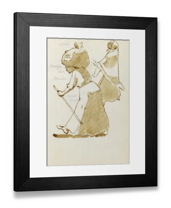 Framed Print : Sketch of working people Framed Print : Sketch of working people