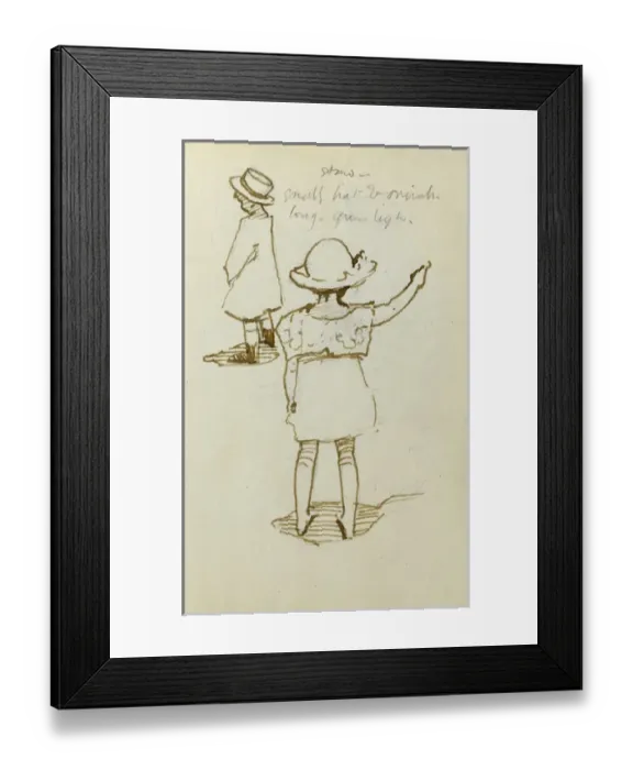 Framed Print : Sketch of two children Framed Print : Sketch of two children