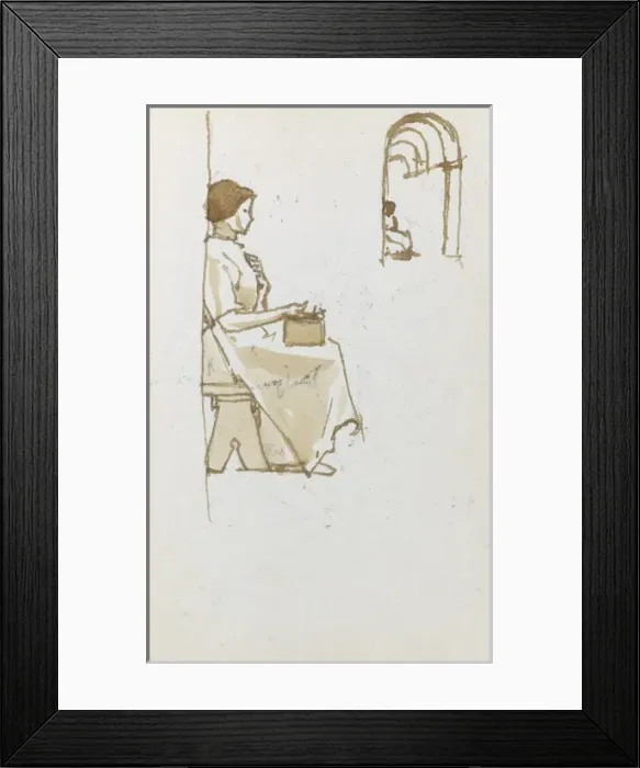 Framed Print : Sketch of seated woman Framed Print : Sketch of seated woman