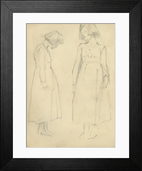 Framed Print : Pencil sketches of young woman Framed Print : Pencil sketches of young woman