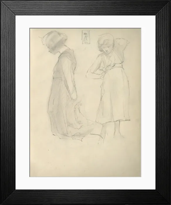 Framed Print : Pencil sketches of a young woman Framed Print : Pencil sketches of a young woman