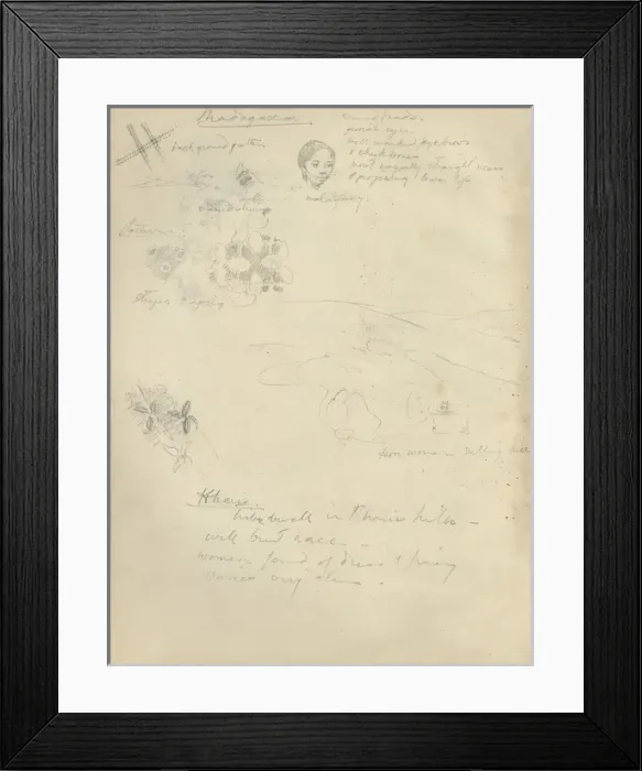 Framed Print : Pencil sketches, including womans head Framed Print : Pencil sketches, including womans head