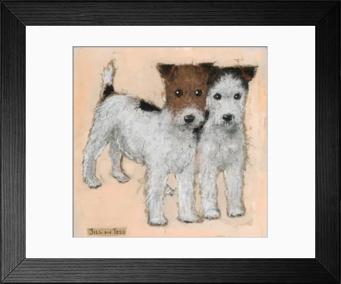 Framed Print : Two puppies named Jill and Tess by Muriel Dawson Framed Print : Two puppies named Jill and Tess by Muriel Dawson