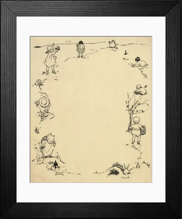 Framed Print : Decorative border of children, by Muriel Dawson Framed Print : Decorative border of children, by Muriel Dawson