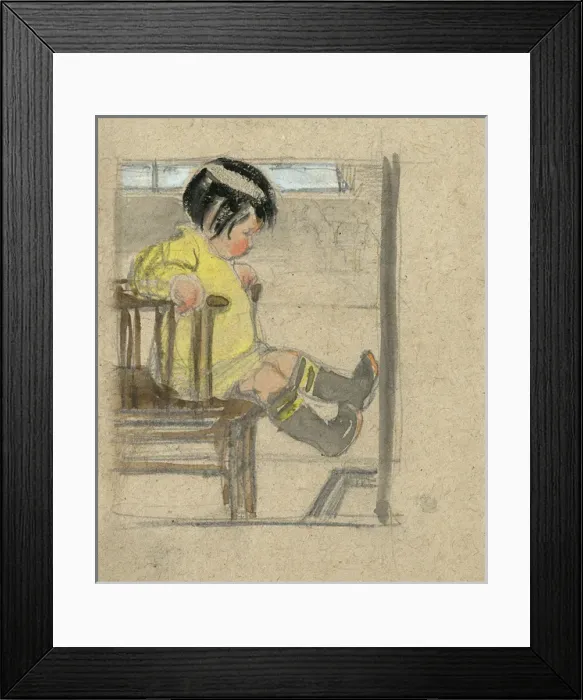 Framed Print : Toddler in a chair by Muriel Dawson Framed Print : Toddler in a chair by Muriel Dawson