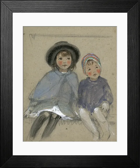 Framed Print : Two children by Muriel Dawson Framed Print : Two children by Muriel Dawson