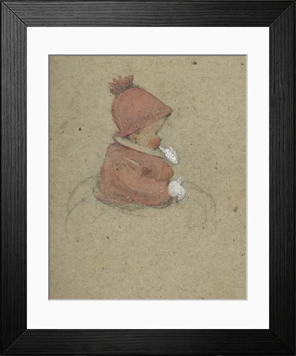Framed Print : Toddler in pink and white by Muriel Dawson Framed Print : Toddler in pink and white by Muriel Dawson