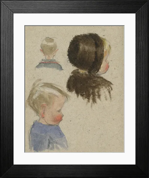 Framed Print : Head studies of children by Muriel Dawson Framed Print : Head studies of children by Muriel Dawson