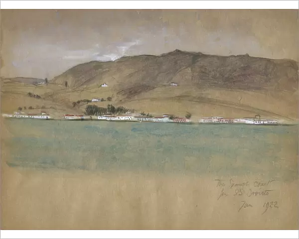 View of sea and mountains by Muriel Dawson