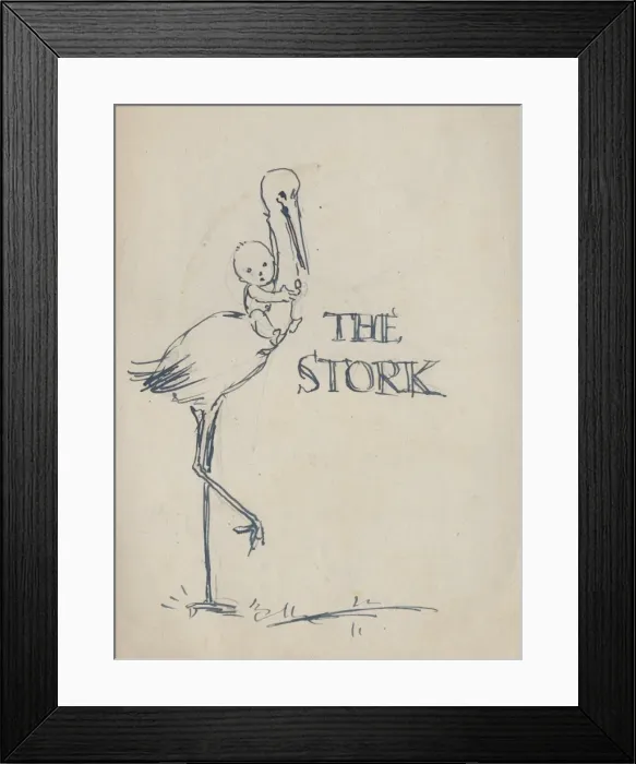 Framed Print : Title page design for The Stork, by Muriel Dawson Framed Print : Title page design for The Stork, by Muriel Dawson