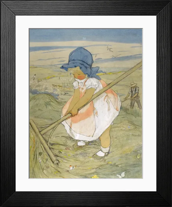 Framed Print : Little girl at harvest time by Muriel Dawson Framed Print : Little girl at harvest time by Muriel Dawson