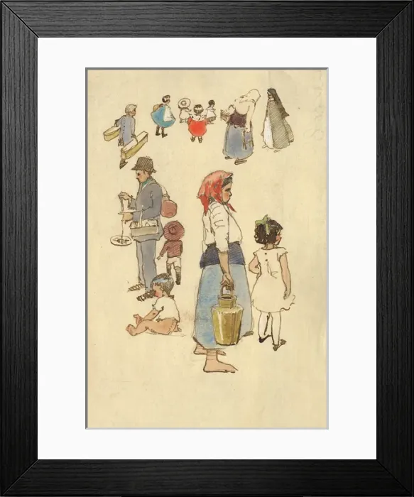 Framed Print : Adults and children by Muriel Dawson Framed Print : Adults and children by Muriel Dawson