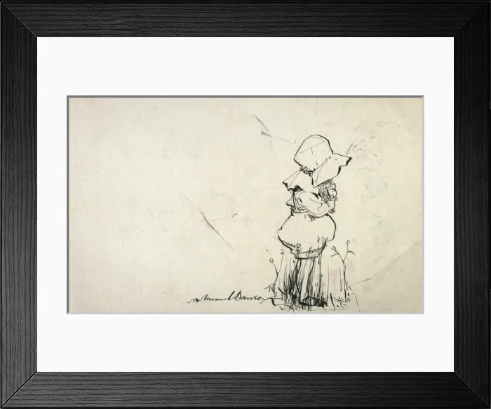 Framed Print : Toddler in large sun bonnet by Muriel Dawson Framed Print : Toddler in large sun bonnet by Muriel Dawson