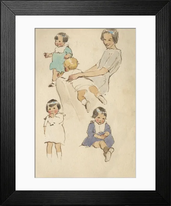 Framed Print : Mother and children by Muriel Dawson Framed Print : Mother and children by Muriel Dawson