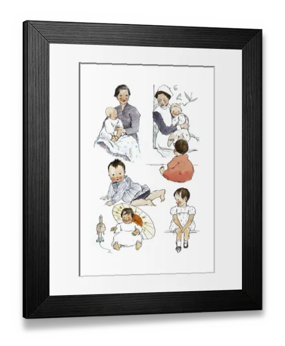 Framed Print : A Sketchbook - Mothers and Children Framed Print : A Sketchbook - Mothers and Children