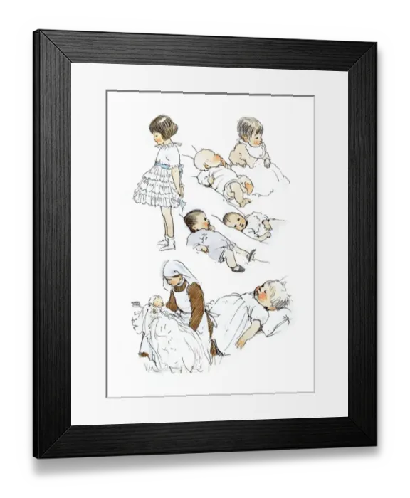 Framed Print : A Sketchbook - Mothers and Children Framed Print : A Sketchbook - Mothers and Children