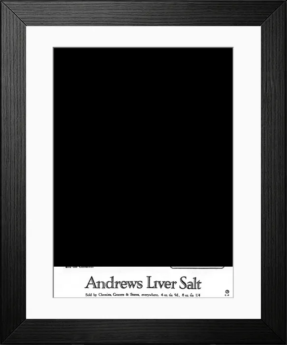 Framed Print : Andrews Liver Salt advertisement by H. L. Oakley Framed Print : Andrews Liver Salt advertisement by H. L. Oakley