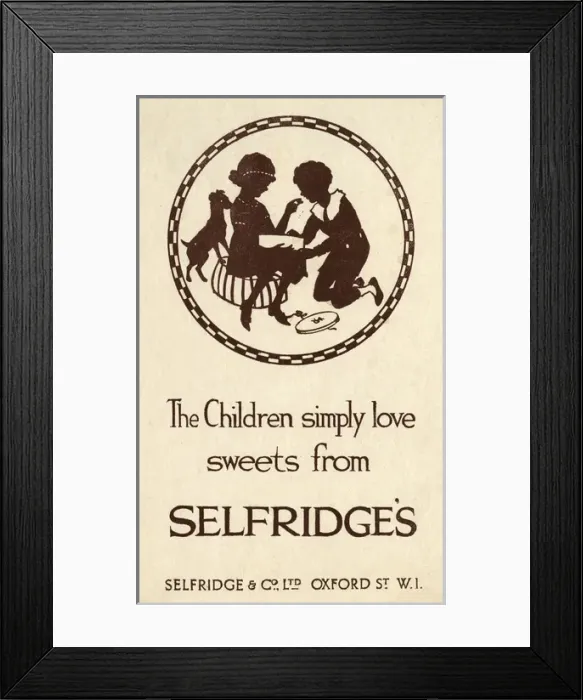 Framed Print : Selfridges sweets advertisement by H. L. Oakley Framed Print : Selfridges sweets advertisement by H. L. Oakley