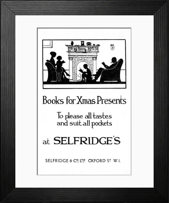 Framed Print : Selfridges books advertisement by H. L. Oakley Framed Print : Selfridges books advertisement by H. L. Oakley