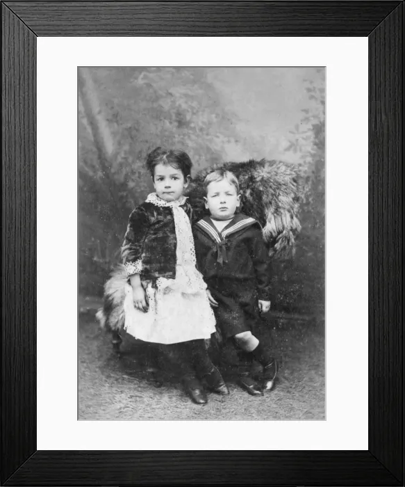 Framed Print : H. L. Oakley as a child with sister Framed Print : H. L. Oakley as a child with sister