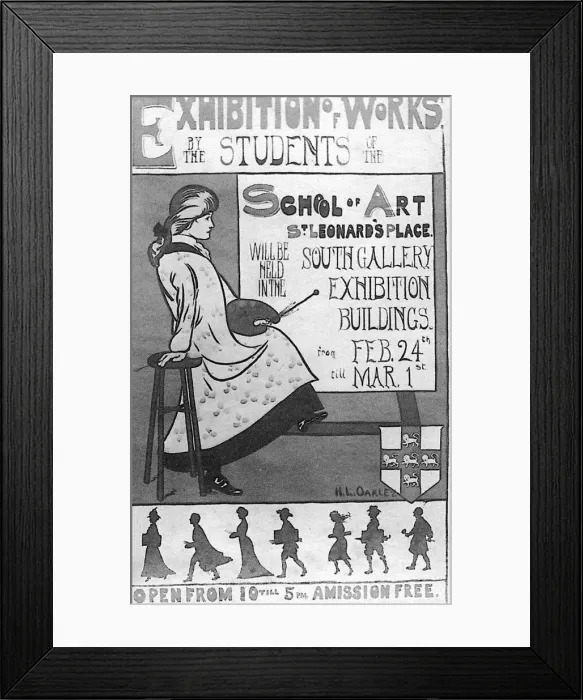 Framed Print : Poster for art exhibition by H. L. Oakley Framed Print : Poster for art exhibition by H. L. Oakley
