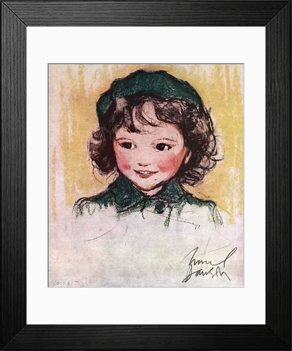 Framed Print : Little girl in green by Muriel Dawson Framed Print : Little girl in green by Muriel Dawson