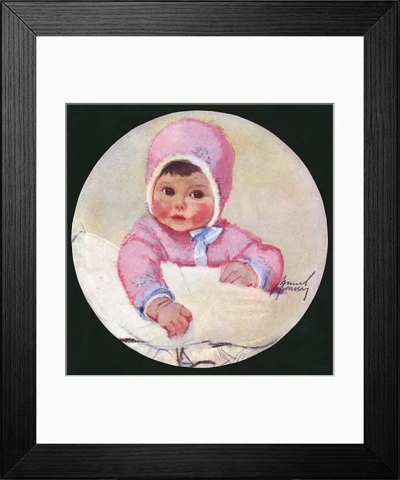 Framed Print : Toddler in pink by Muriel Dawson Framed Print : Toddler in pink by Muriel Dawson