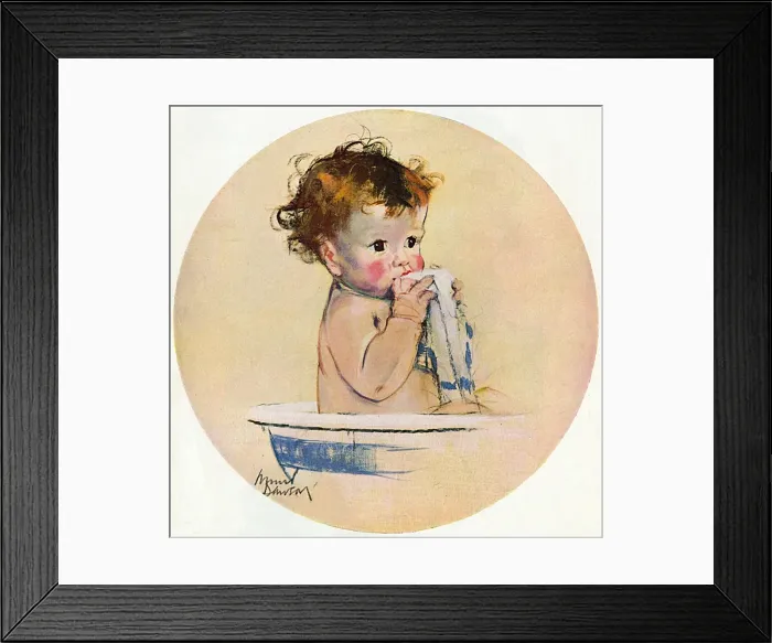 Framed Print : Bath-Time by Muriel Dawson Framed Print : Bath-Time by Muriel Dawson