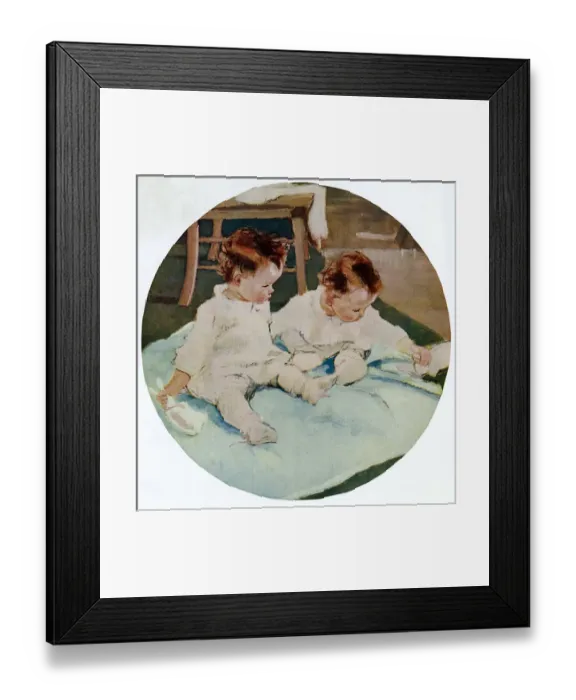 Framed Print : Twin toddlers by Muriel Dawson Framed Print : Twin toddlers by Muriel Dawson