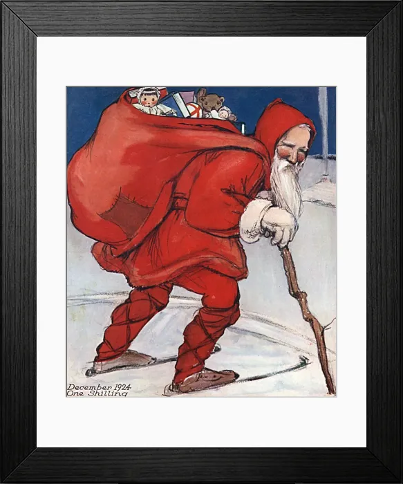 Framed Print : Father Christmas with his sack, by Muriel Dawson Framed Print : Father Christmas with his sack, by Muriel Dawson