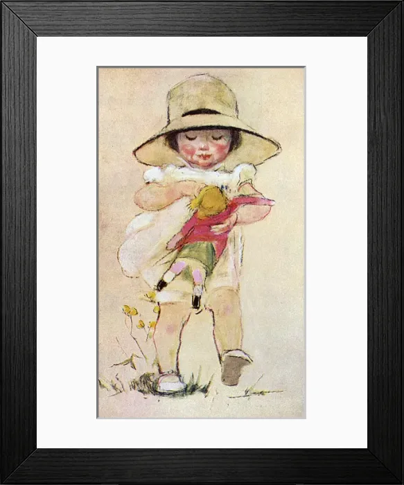 Framed Print : Little girl with doll by Muriel Dawson