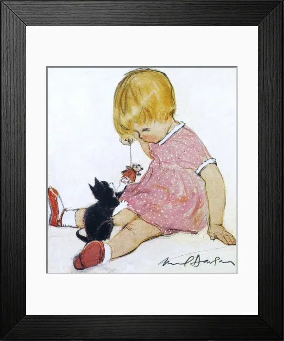 Framed Print : Kitty and Me by Muriel Dawson Framed Print : Kitty and Me by Muriel Dawson