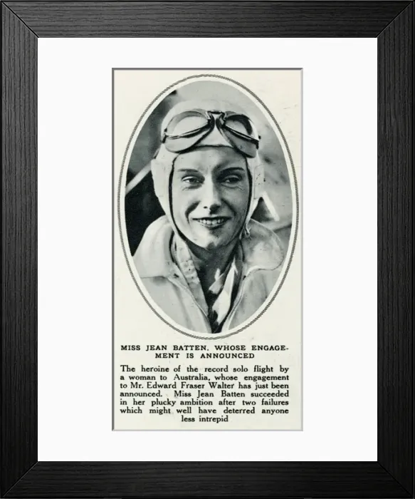 Framed Print : Jean Batten in 1934 Framed Print : Jean Batten in 1934