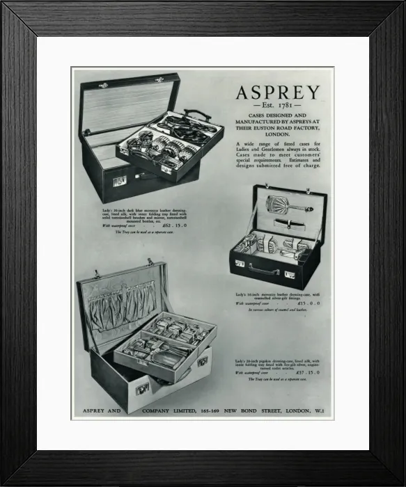 Framed Print : Advert for Asprey dressing case 1934 Framed Print : Advert for Asprey dressing case 1934