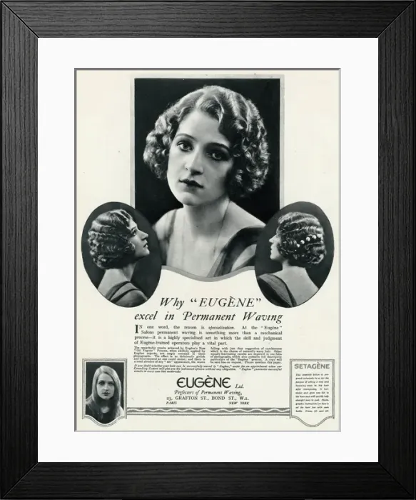 Framed Print : Advert for Eugene permanant hair waving 1923 Framed Print : Advert for Eugene permanant hair waving 1923