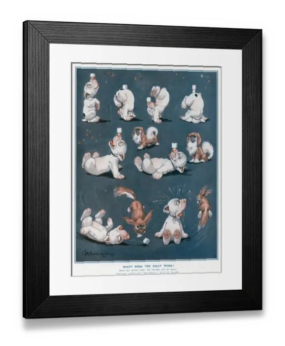 Framed Print : Bonzo does the dirty work! by George Studdy Framed Print : Bonzo does the dirty work! by George Studdy