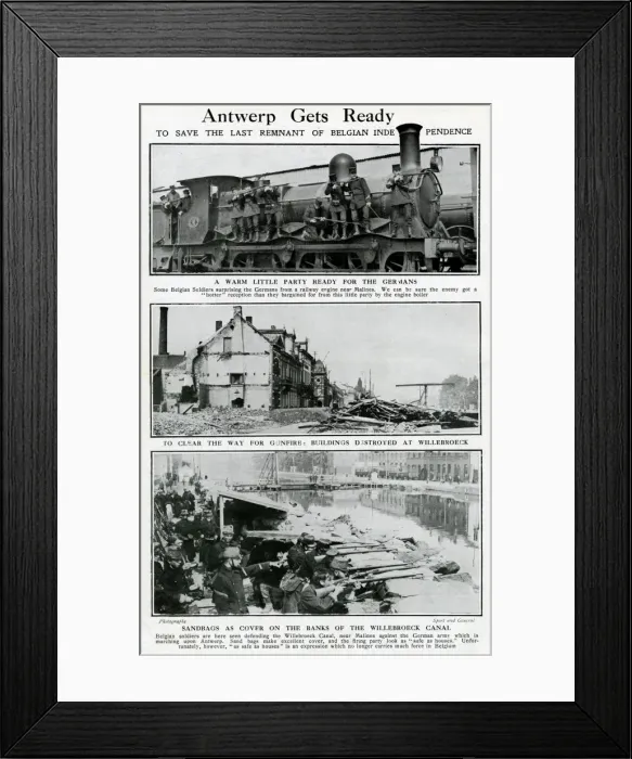 Framed Print : Belgian troops defending Antwerp, WW1 Framed Print : Belgian troops defending Antwerp, WW1