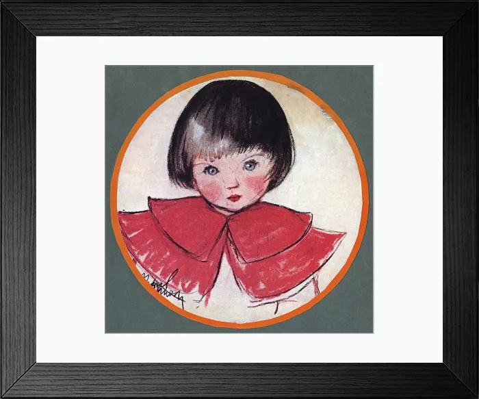 Framed Print : Little girl in red by Muriel Dawson