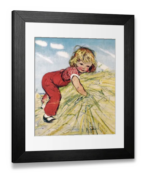 Framed Print : Helping on the Farm by Muriel Dawson Framed Print : Helping on the Farm by Muriel Dawson